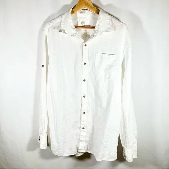 Ocean & Coast White Linen Button Down - Picture 1 of 14